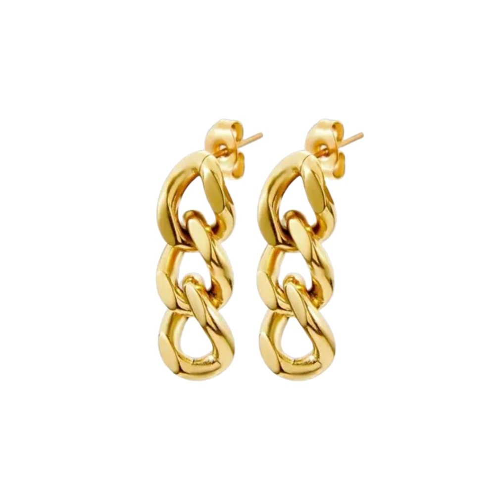 Stainless Steel Chain Gold Earring